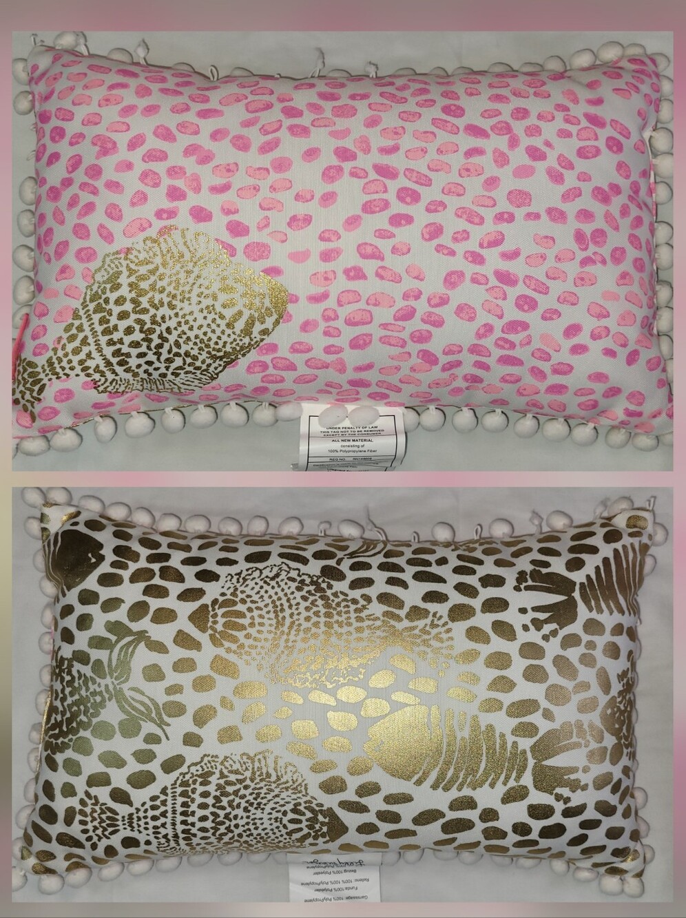 Lilly Pulitzer Reversible Fish Pillow Indoor/ Outdoor 1 One